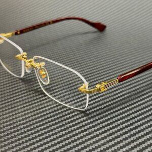 NEW Gucci Gold Unisex Eyeglasses Large